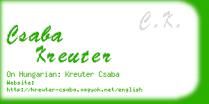 csaba kreuter business card